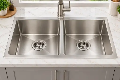 [FDSB2520] ColorForge Single-Bowl Topmount Sink 25x20x9, Handcrafted 18-Gauge Stainless Steel (Brush Nickel) (Single Bowl, 25"x20")