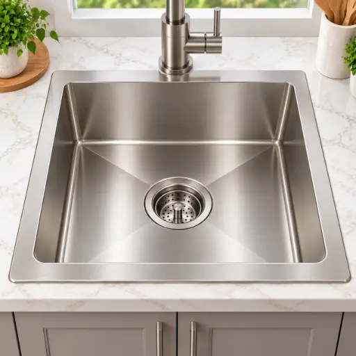 [FDSB2020] ColorForge Single-Bowl Topmount Sink 20x20x9, Handcrafted 18-Gauge Stainless Steel (Brush Nickel) (Single Bowl, 20"x20")