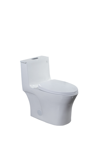 [LO-1006] ADA 4L/6L Dual-Flush Siphonic One-Piece Toilet with HTD Flush & Soft-Close PP Seat (cUPC Certified) (Glossy White)