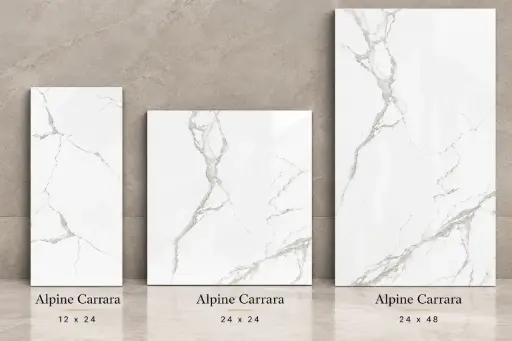 [ALPC1224] MapleLine Alpine Carrara Porcelain Tile 12x24 – Glossy (Wall & Floor) (12x24)