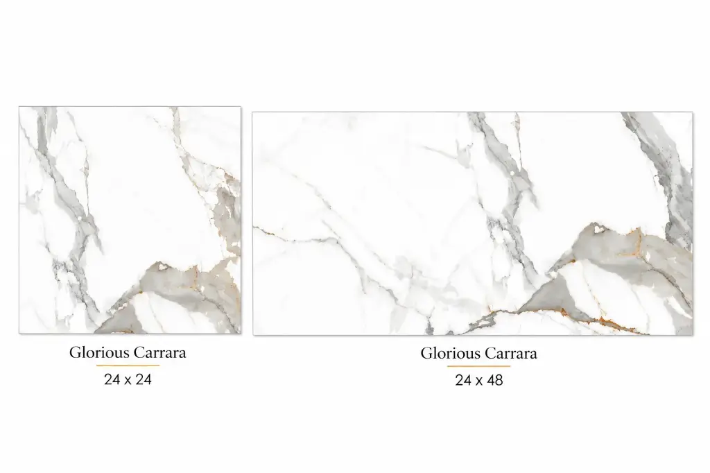 MapleLine Glorious Carrara Porcelain Tile 24x24 Glossy(Wall & Floor)