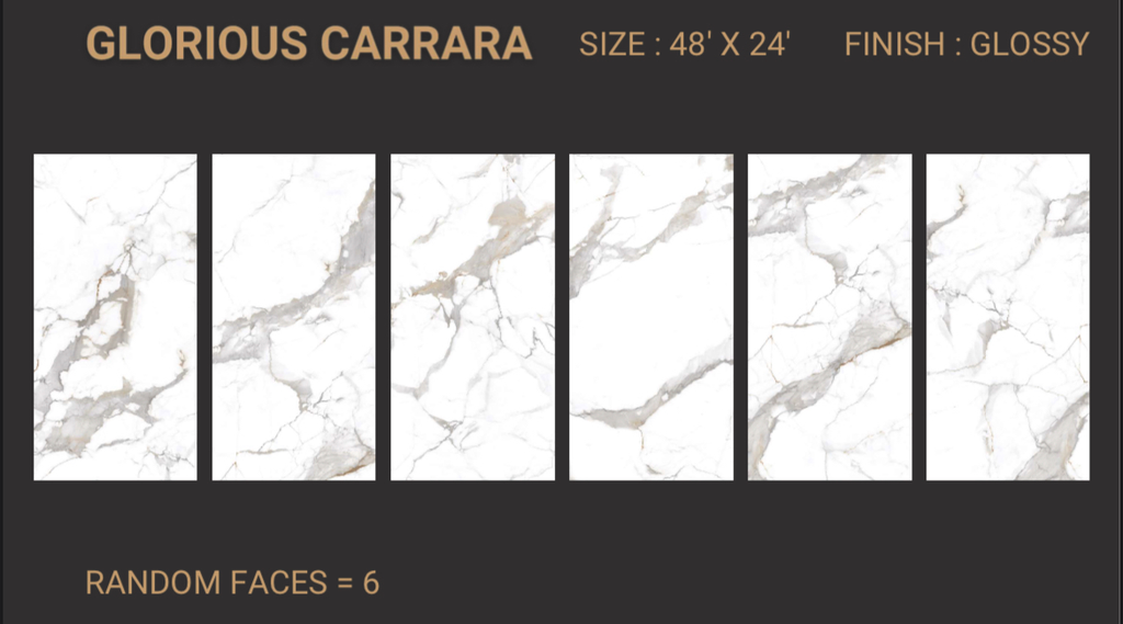 MapleLine Glorious Carrara Porcelain Tile 24x24 Glossy(Wall & Floor)
