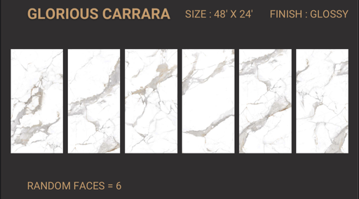 [GLOC2448] MapleLine Glorious Carrara Porcelain Tile 24x48 Glossy(Wall & Floor) (24x48)
