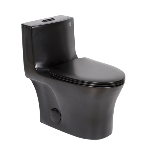 [LO-1006-MB] Matt Black Edition ADA 4L/6L Dual-Flush Siphonic One-Piece Toilet with HTD Flush & Soft-Close PP Seat (cUPC Certified) (Matt Black)