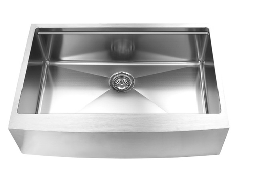 [ASR3320] FarmHouse Apron Single-Bowl 33x20x10, Handcrafted Dualmount 16-Gauge Stainless Steel Sink (Brush Nickel) (Single Bowl, Brush Nickel)