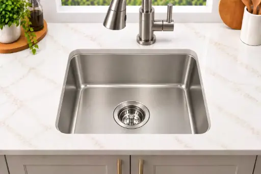 [SS1512] CorePress Single-Bowl 15x12x8, Pressed Undermount Stainless Steel Sink (Brush Nickel)