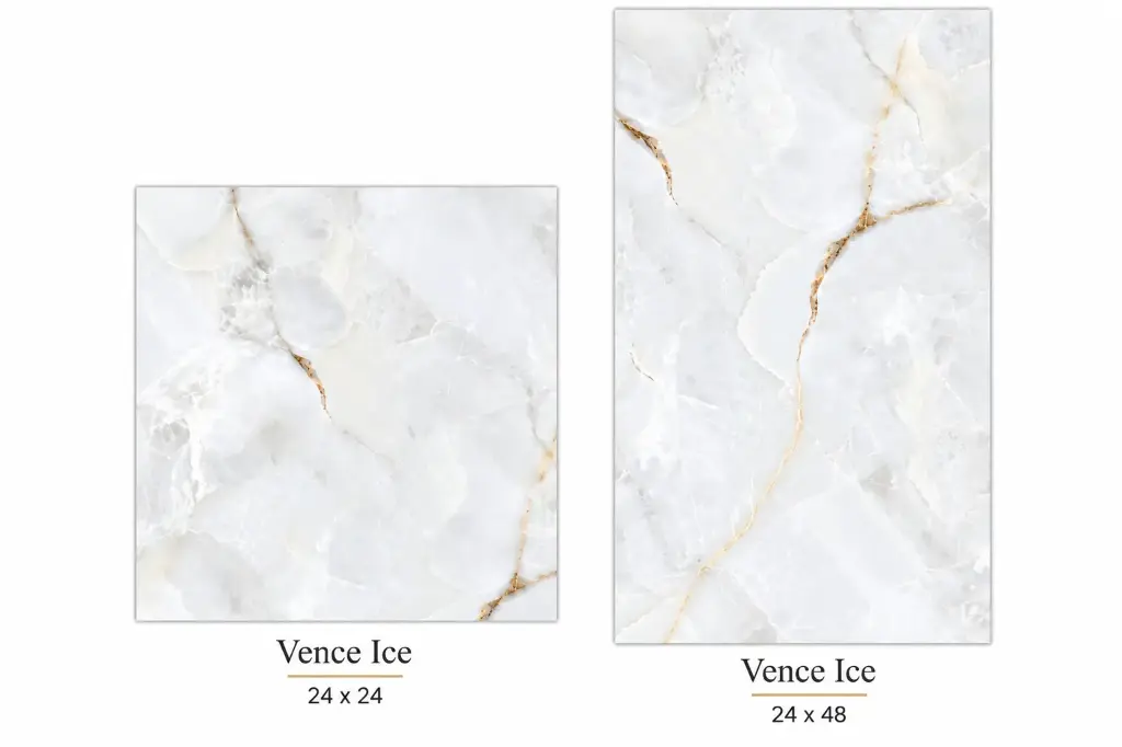 MapleLine Vence Ice Porcelain Tile 24x24 – Glossy (Wall & Floor)