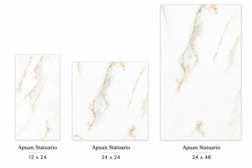 MapleLine Apuan Statuario Porcelain Tile (Glossy Wall & Floor)