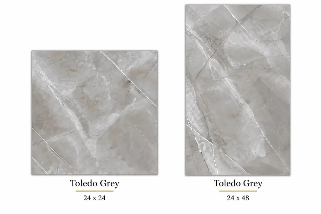 MapleLine Toledo Grey Porcelain Tile 24x24 – Glossy (Wall & Floor)