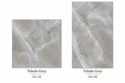[TOLG2448] MapleLine Toledo Grey Porcelain Tile 24x48 – Glossy (Wall & Floor) (24x48)