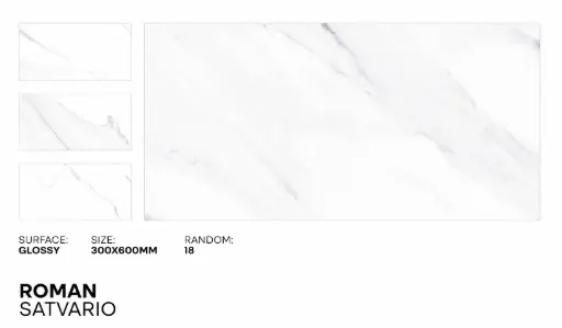[ROMS1224] MapleLine Roman Satuario Porcelain Tile 12x24 – Glossy (Wall & Floor) (Glossy, 12x24)