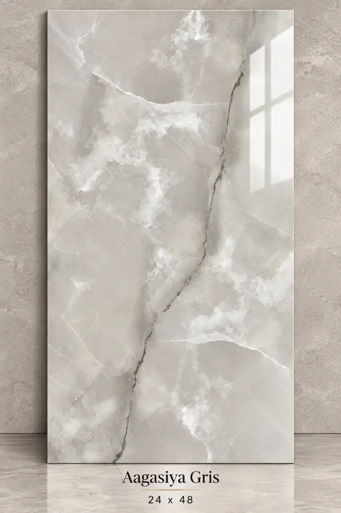 MapleLine Aagasiya Gris Porcelain Tile 24x48 – Glossy (Wall & Floor)