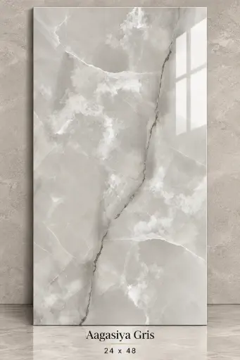 [AAGG2448] MapleLine Aagasiya Gris Porcelain Tile 24x48 – Glossy (Wall & Floor)