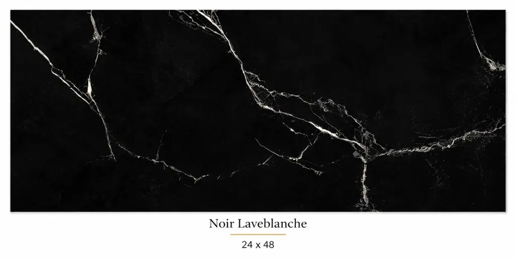 Noir Laveblanche Porcelain Tile 24x48 - Glossy (Wall & Floor)