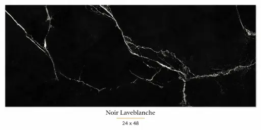 [LAVE2448] Noir Laveblanche Porcelain Tile 24x48 - Glossy (Wall & Floor)