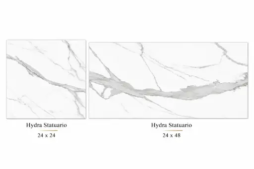 [HYDS2448] MapleLine Hydra Statuario Porcelain Tile 24x48 – Glossy (Wall & Floor) (24x48)