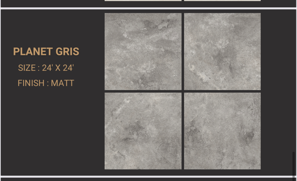 MapleLine Planet Gris Porcelain Tile 24x24 – Matt (Wall & Floor)