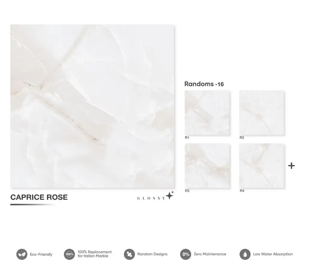 MapleLine Caprice Rose Porcelain Tile 24x24 – Glossy (Wall & Floor)