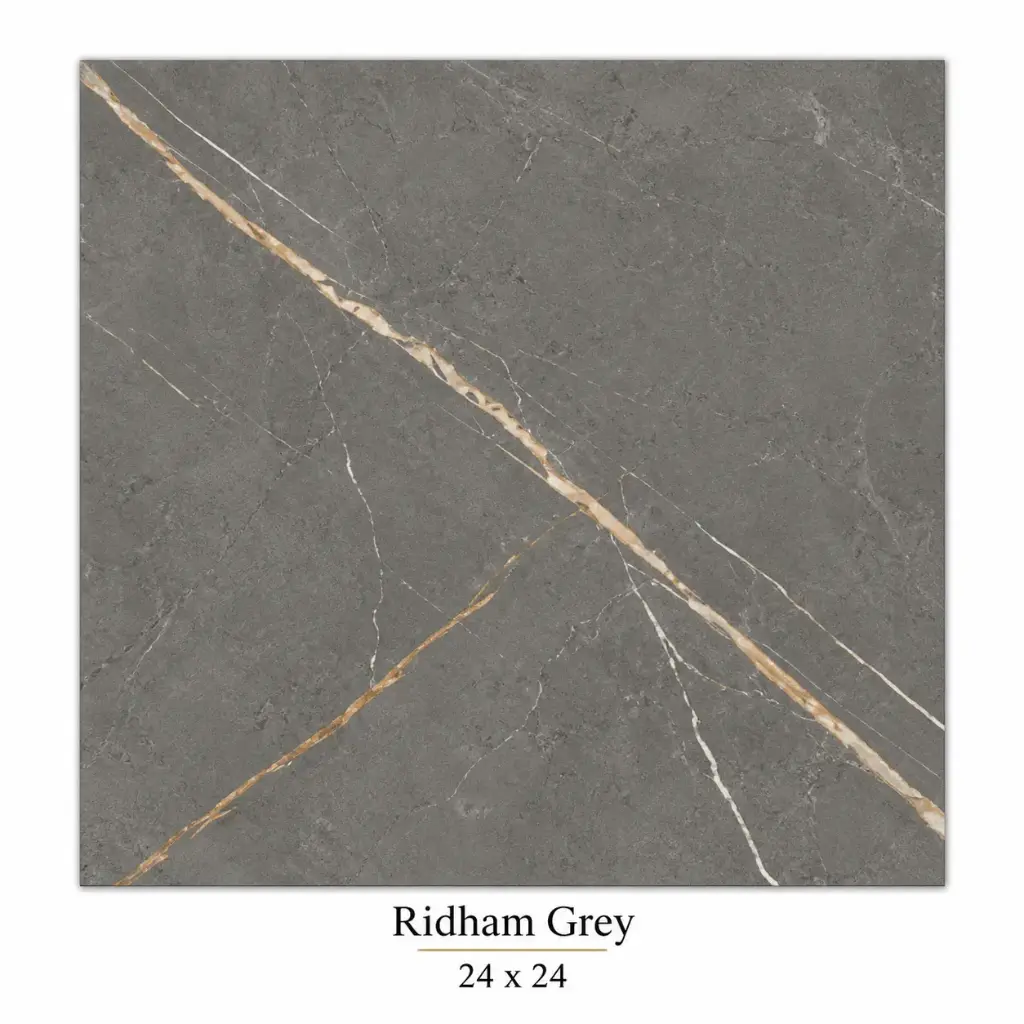 MapleLine Ridham Grey Porcelain Tile 24x24 – Glossy (Wall & Floor)