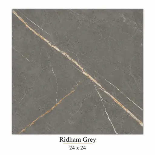 [RIDG2424] MapleLine Ridham Grey Porcelain Tile 24x24 – Glossy (Wall & Floor)