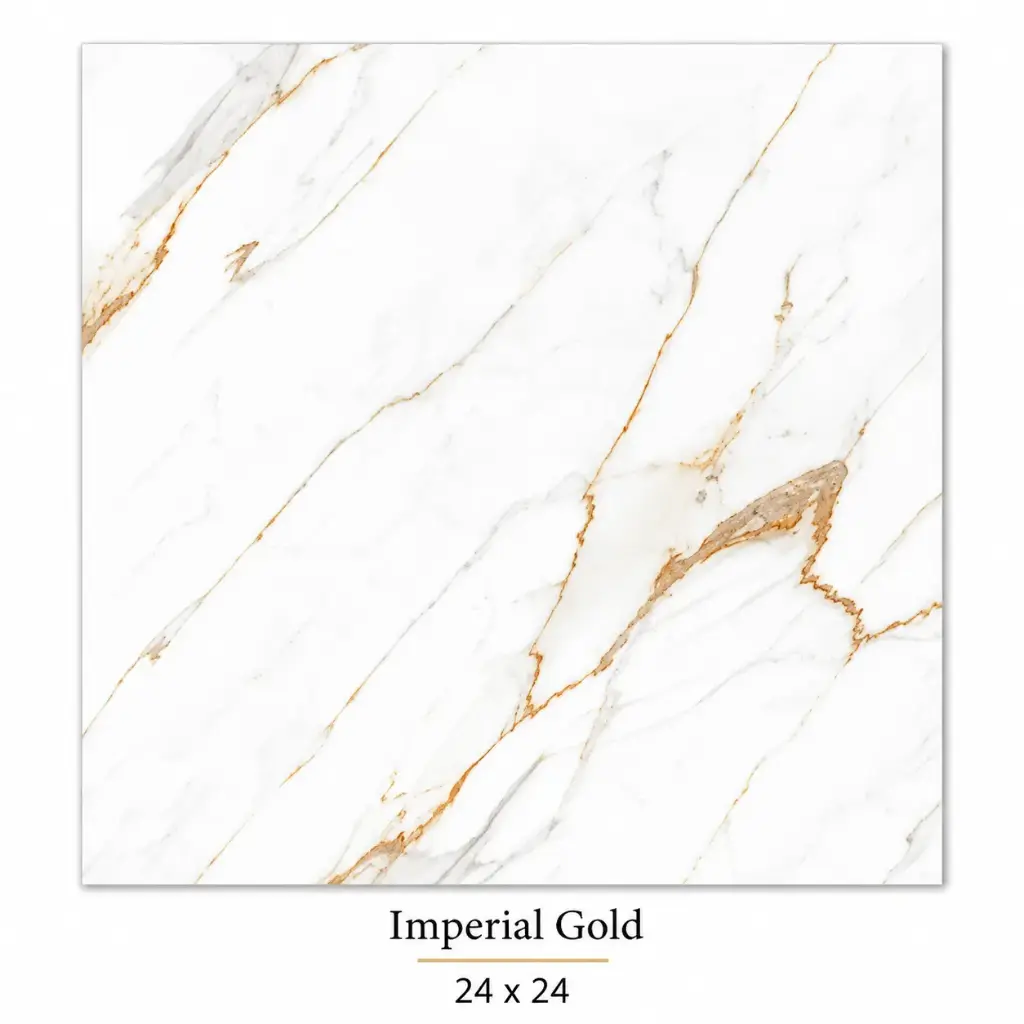 MapleLine Imperial Gold Porcelain Tile 24x24 – Glossy (Wall & Floor)