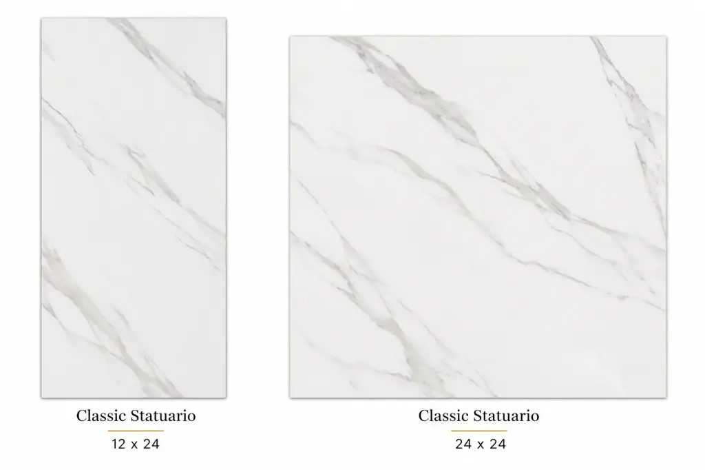 MapleLine Classic Staturio Porcelain Tile 12x24 – Glossy (Wall & Floor)