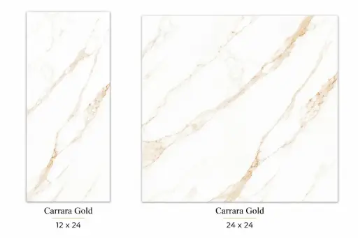 [CARG1224] MapleLine Carara Gold Porcelain Tile 12x24 - Glossy (Wall & Floor)