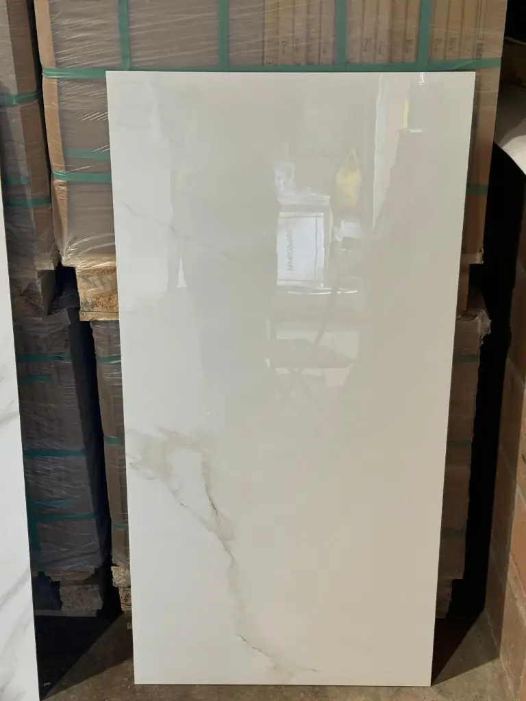 MapleLine Vence White Porcelain Tile 12x24 - Glossy (Wall & Floor)