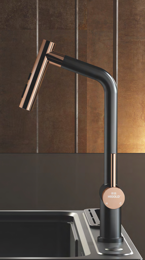 [F980128] Pullout Kitchen Faucet, Copper Black 3-Mode Spray, 30 cm Hose, Ceramic Cartridge, cUPC Certified