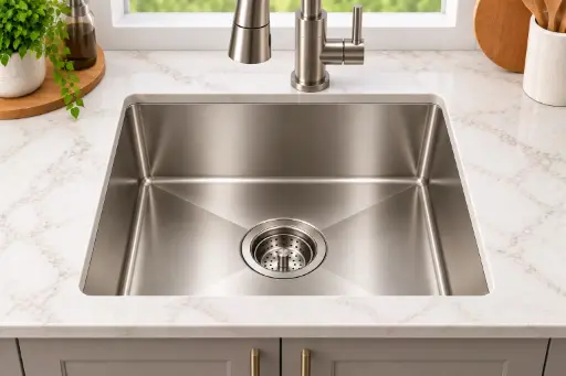 [HS2018] ColorForge Single-Bowl Undermount Sink 20x18x9, Handcrafted 18-Gauge Stainless Steel (Brush Nickel) (Brush Nickel, Single Bowl, 20"x18")